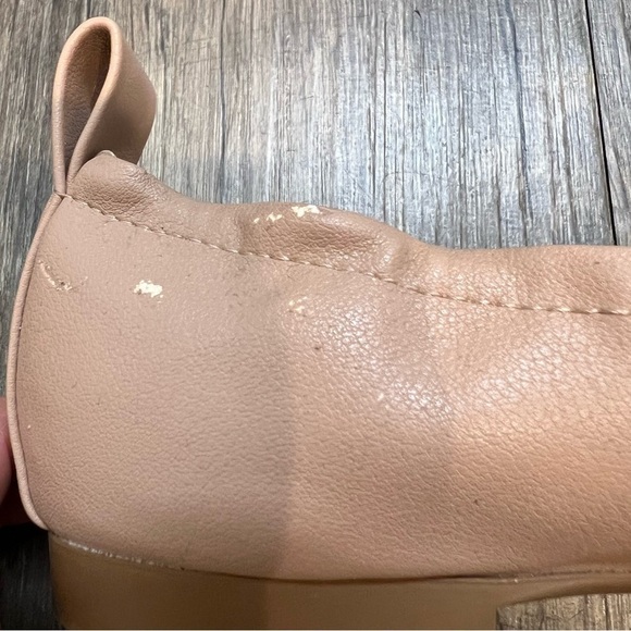 Charles & Keith Ruched Nude Leather Ballerina Flats Slip On Shoes TanSize 6 - Picture 11 of 11